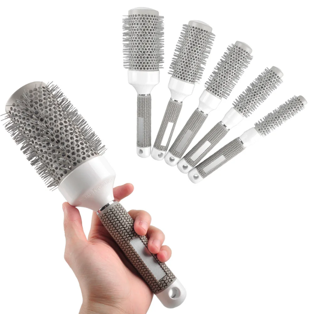 

5pcs/Lot Mix Size Roll Round Comb Barber Hair Salon Dressing Styling Hair Brush