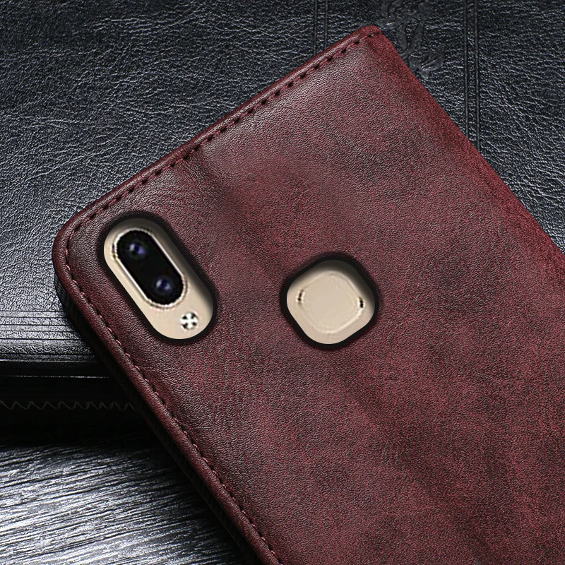 IDEWEI для Vivo V9 чехол Роскошный кожаный флип Y85 защитный телефона Ретро задняя