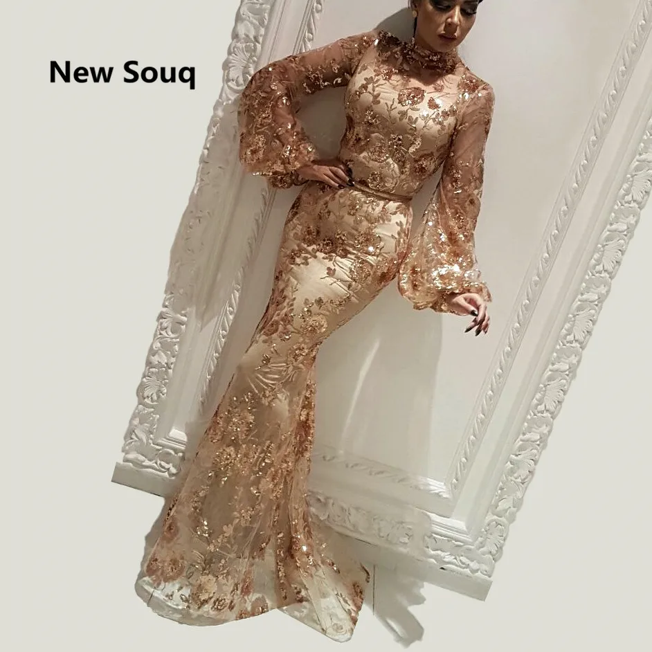 Вечернее платье из фатина цвета шампанского с блестками и аппликацией