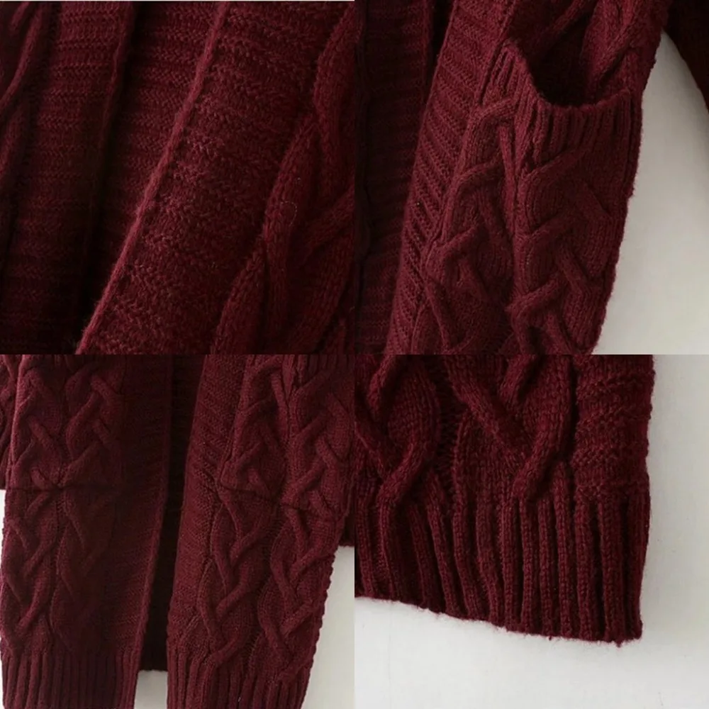 Women Long Cardigans Autumn Winter Open Stitch Knitting Loose Sweater Oversized big pockets Cardigan Fall Jacket Coat |