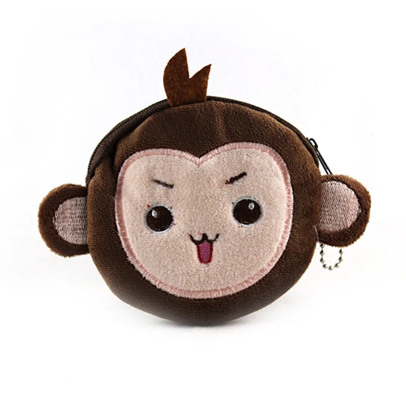 Детские кошельки на молнии с мультяшным аниме милые детские плюшевые обезьянкой