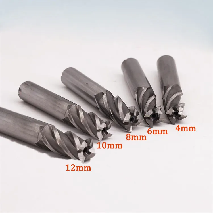 

Free shipping Hot Sale 5pcs/set HSS CNC Straight Shank 4 Flutes End Mill Milling Cutter Drill Bits 4 6 8 10 12mm