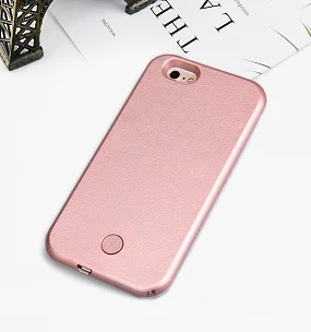 rose gold Селфи свет чехол для iPhone 7 Plus 5 5S 6 6 s X I7 I5 I6 плюс телефон флэш-случай с огнями для samsung Galaxy S6 S7 край крышки - Цвет: rose gold