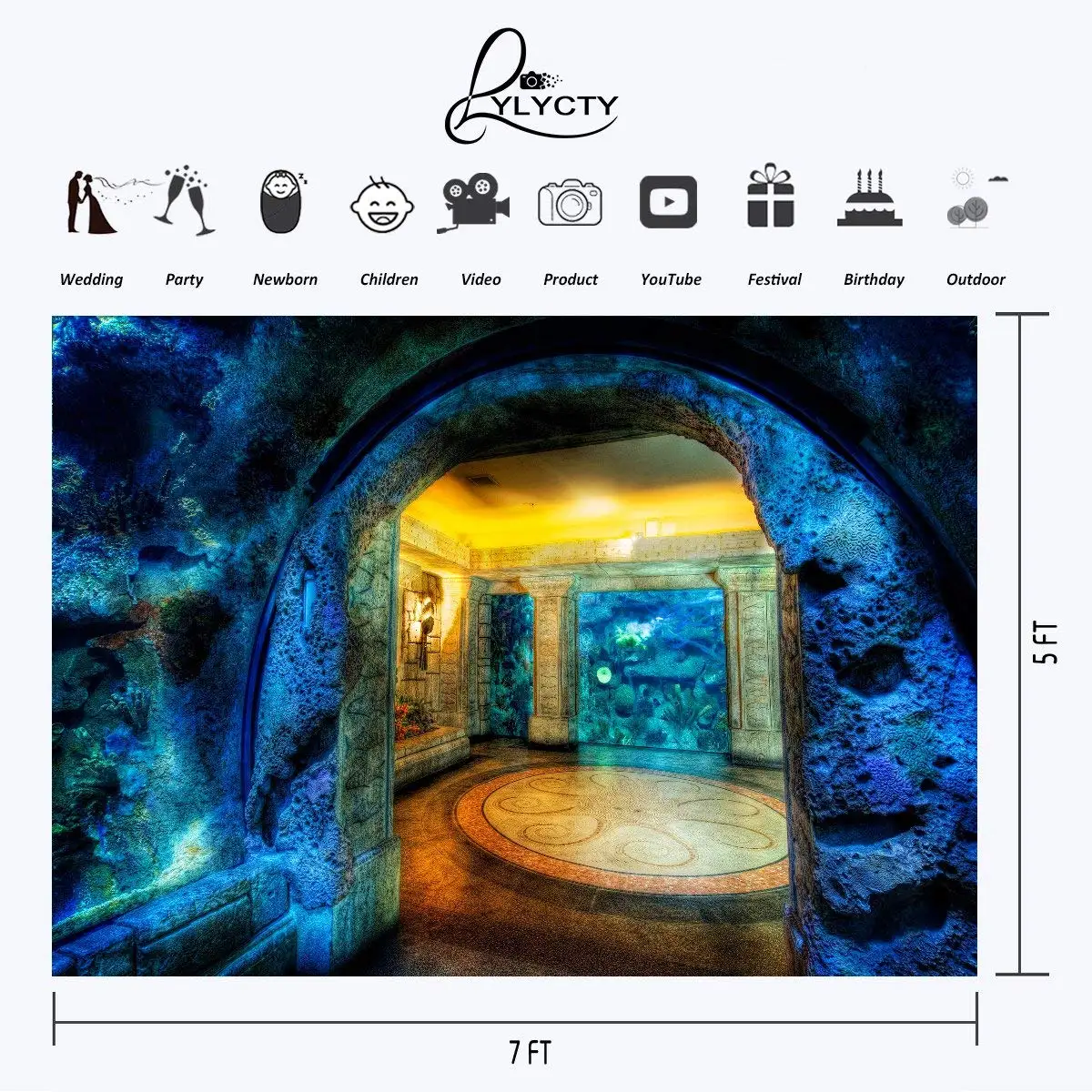 7x5ft красивый задний фон аквариум Акула риф для фотосъемки | Электроника