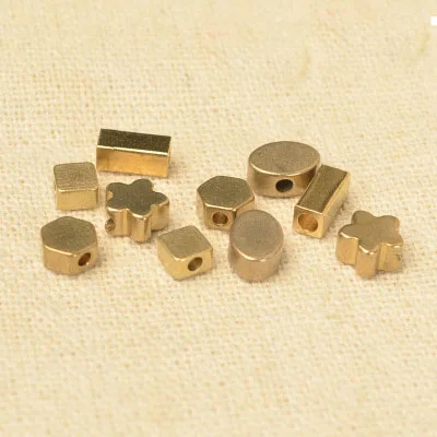 50 шт./лот свободные металлические медные трубки подвески бусины для Diy ювелирных изделий большое отверстие золотистый разделитель бусины ремесло ожерелье Фурнитура