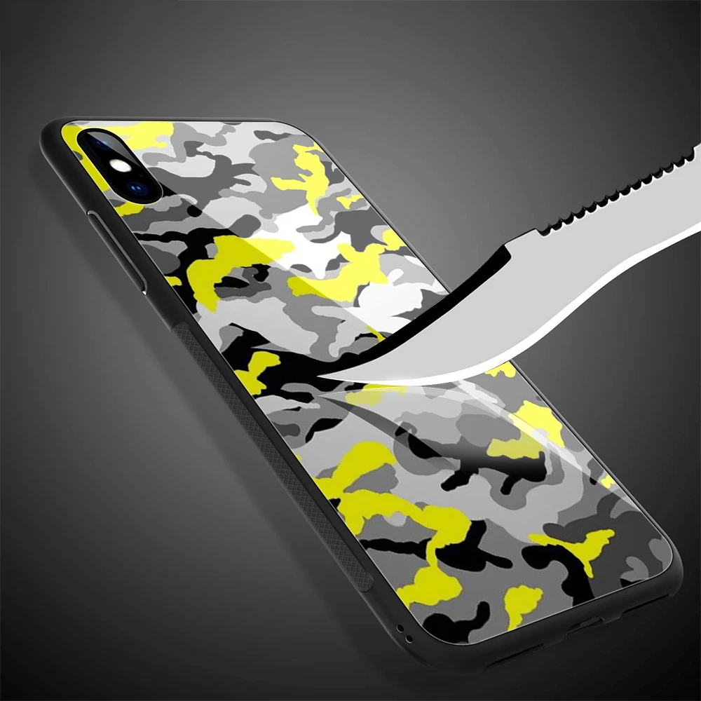 Lavaza Army Green Camouflage Tempered glass TPU Case for iPhone XS Max XR X 8 7 6 6S Plus 5 5S SE | Мобильные телефоны и