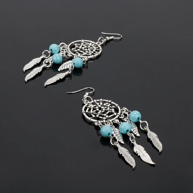

New Fashion Dreamcatchers Earrings Angel Tassel Feather Ethnic Bohemian Aesthetic Earings For Women