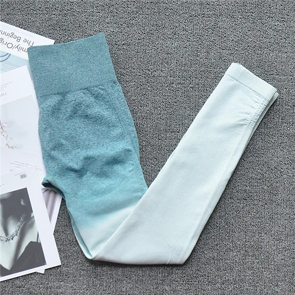 CB548 green pant Бесшовный спортивный комплект с длинными рукавами и эффектом омбре с отверстием для большого пальца, укороченный топ для тренировок, комплект для йоги для женщин, Спортивная рубашка для фитнеса, Camisas Mujer - Цвет: CB548 green pant
