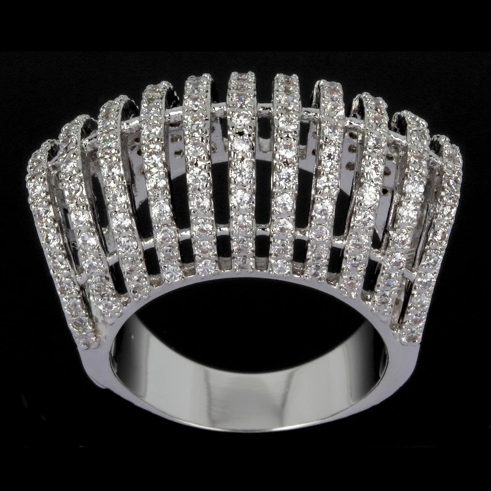 2018 Новый видеть сквозь AAA качество Кубического циркония люкс Обручальные кольца