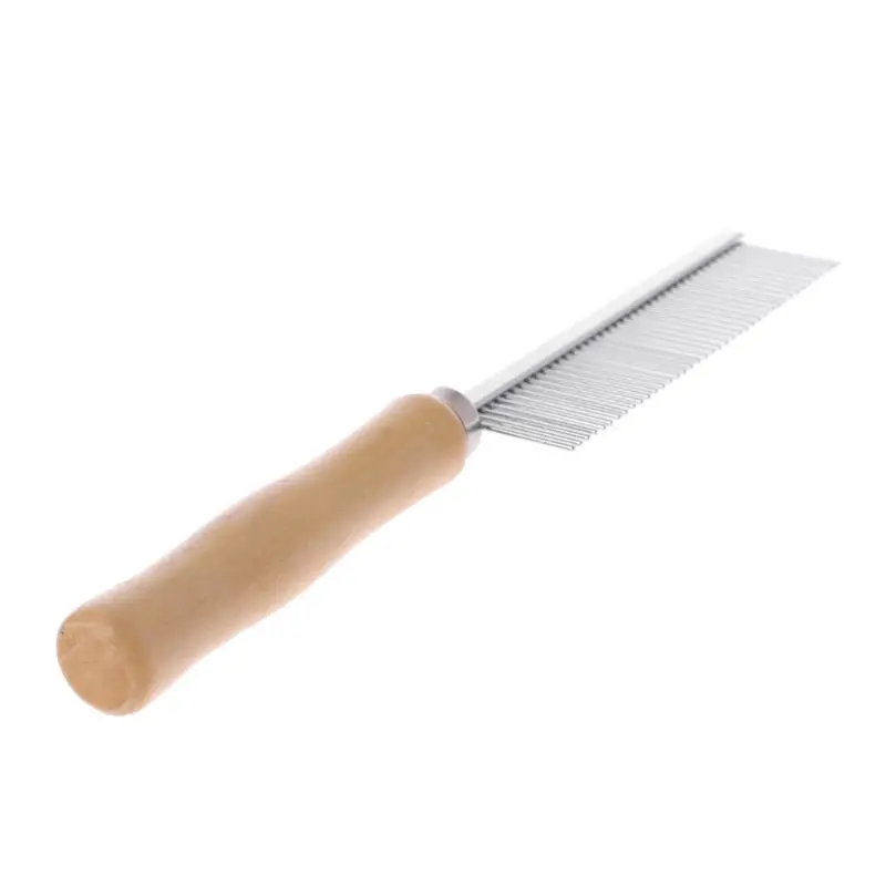 Гребень для кошек собак с деревянной ручкой триммер волос щетка ухода и чистки