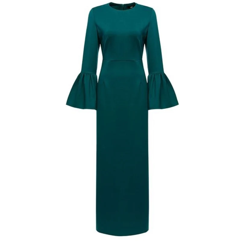 Dark Blue Арабский Vestido ОАЭ платье Дубая Турция хлопок мусульманское платье хиджаб женские одеяние мусульмане Longue Турецкая мусульманская одежда - Цвет: Dark Blue