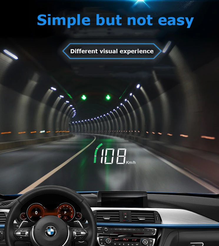 Новейшая модель; HUD бортовой компьютер C200 A100S автомобильный коллиматорный Дисплей превышение скорости Предупреждение Системы проектор лобовое стекло Напряжение сигнализации
