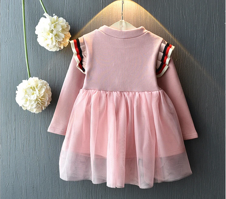 2019 Новое поступление платье для девочек новые трикотажные принцесса потепления