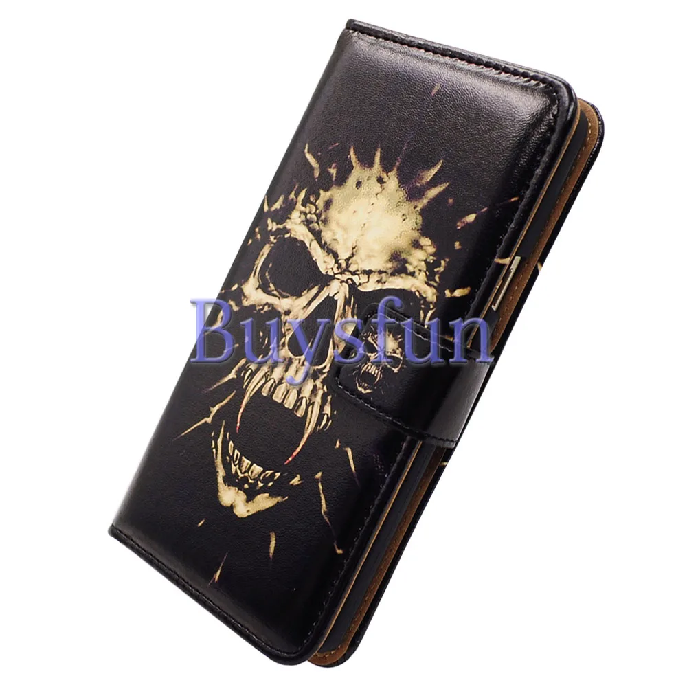 Bcov Black Fangs Skull Style Stand Leather Wallet Cover Case For iPhone 4 4S 100021122 |