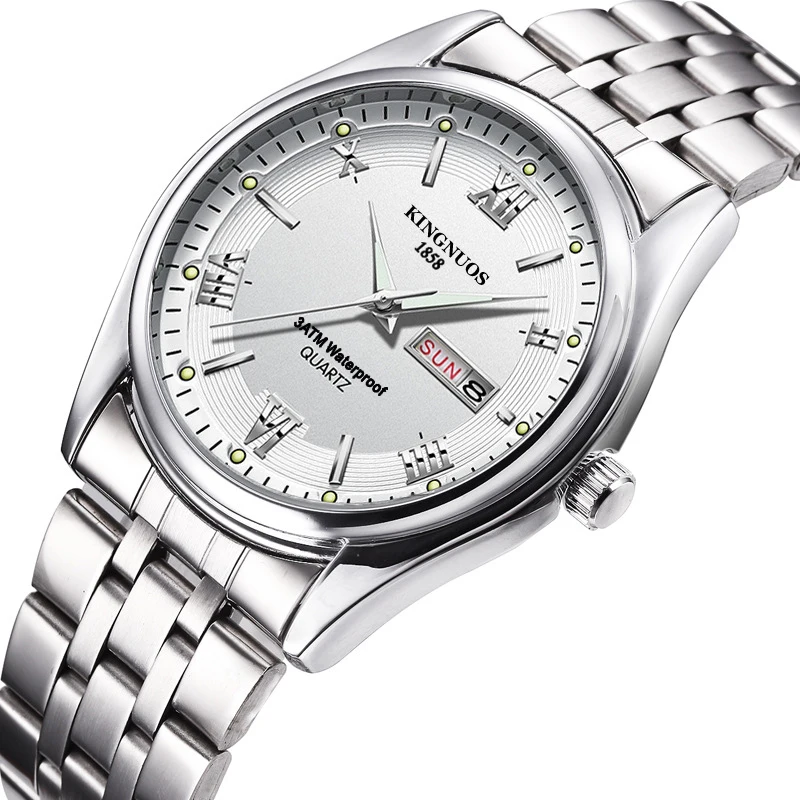 Male Wristwatches Relogio Masculino Luxury Brand Stainless Steel Analog Display Date Week Waterproof Men's Quartz Watch Business |