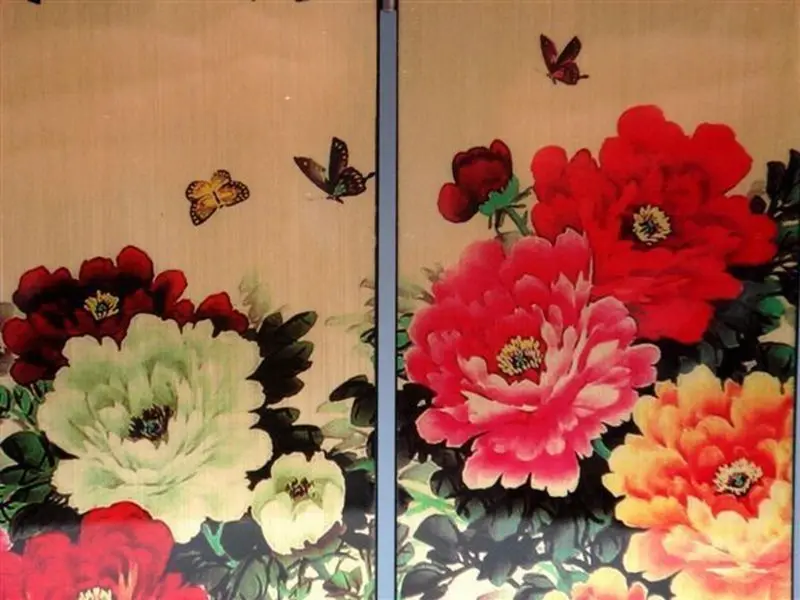 Китай великолепный лак складной экран-Удача цветет | Дом и сад