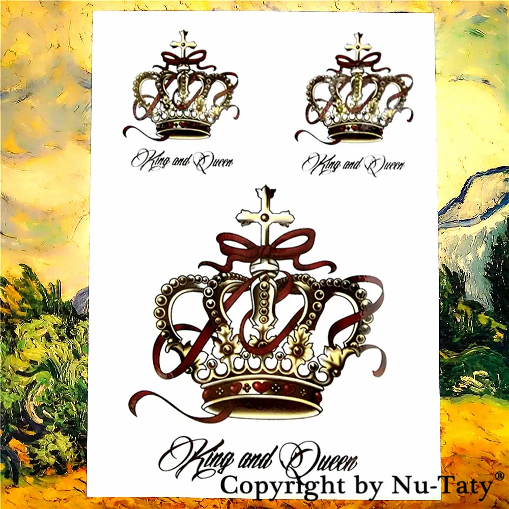 SHNAPIGN Сексуальная алмазная корона временная татуировка боди-арт флэш-стикер