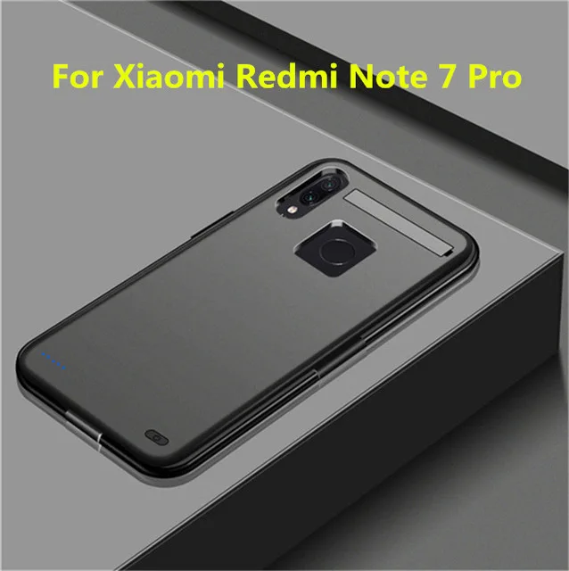 Black For Note 7 Pro Для Xiaomi Redmi Note 7 Удлинение Банк питания зарядное устройство крышка для Xiaomi Redmi Note 7 Pro внешний блок питания зарядный чехол - Цвет: Black For Note 7 Pro