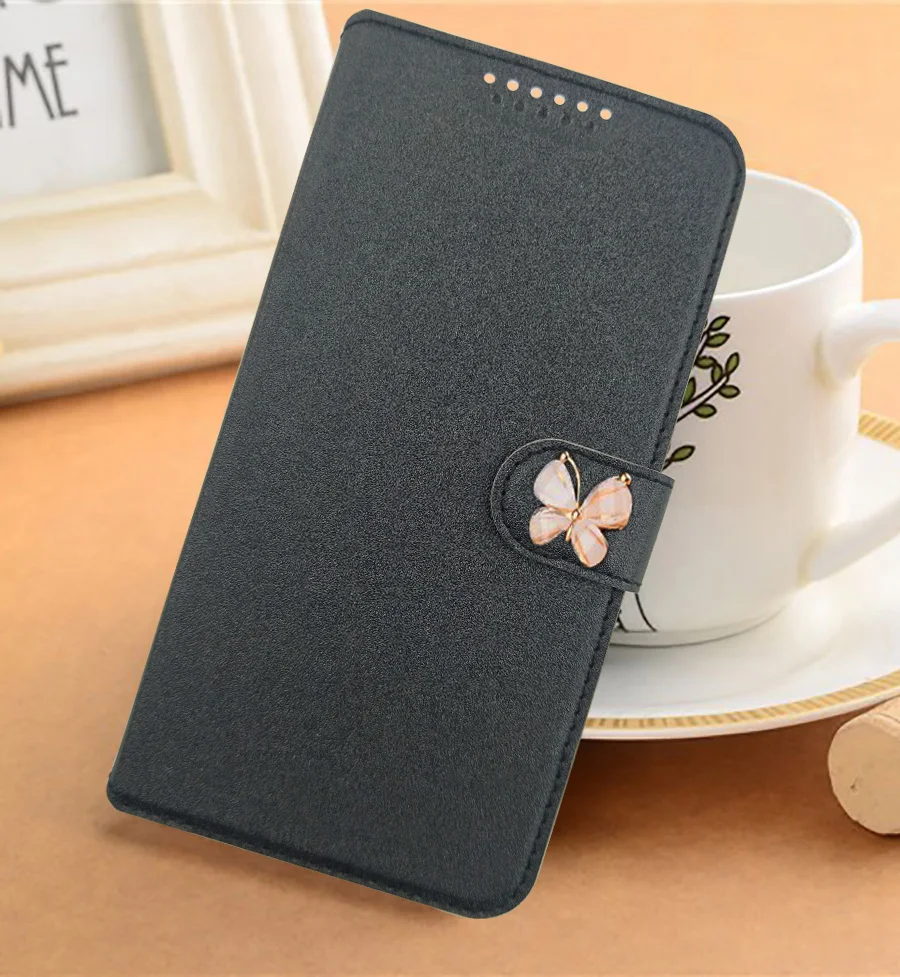 Black With Butterfly Для Micromax Q415 Q465 Q409 Q351 Q380 Q465 специальный чехол-бумажник с цветочным принтом и бабочкой откидной кожаный чехол - Цвет: Black With Butterfly
