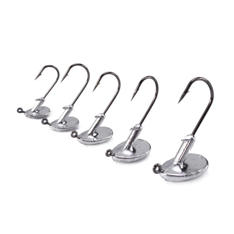 5pcs Tumbler Jump Jig Heads Fishing Hook 3.5g 5g 10g 14g Tumbler Anti-hanging Grass Lead Head Fishing Hooks for Soft Lure Tackle