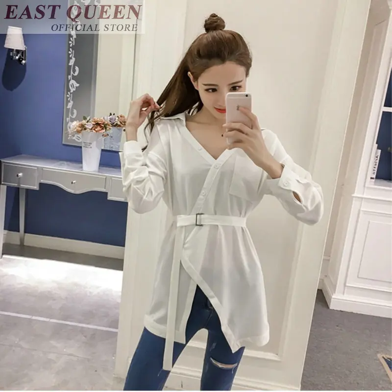 

Summer plus size long sleeve blouse shirts Casual Full sleeves Solid women shirts blouser tops new arrival 2018 AA3568 a