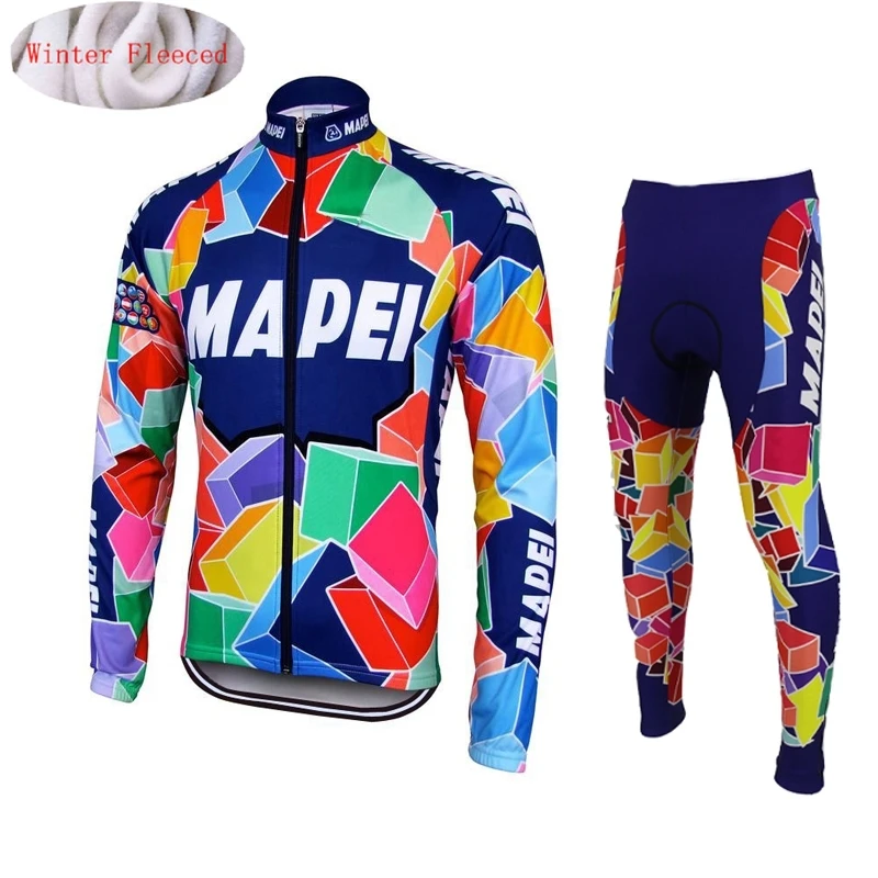 Мужской теплый комплект одежды из флиса MAPEI трикотажная куртка для велоспорта