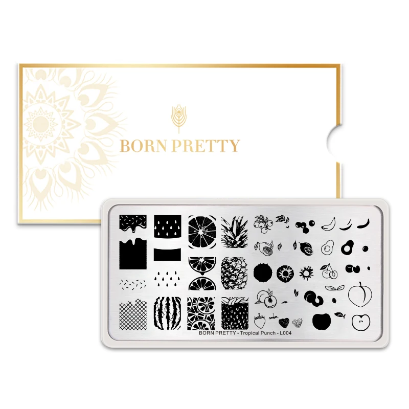BORN PRETTY штамповки для ногтей пластины тропический удар фрукт лимон арбуз