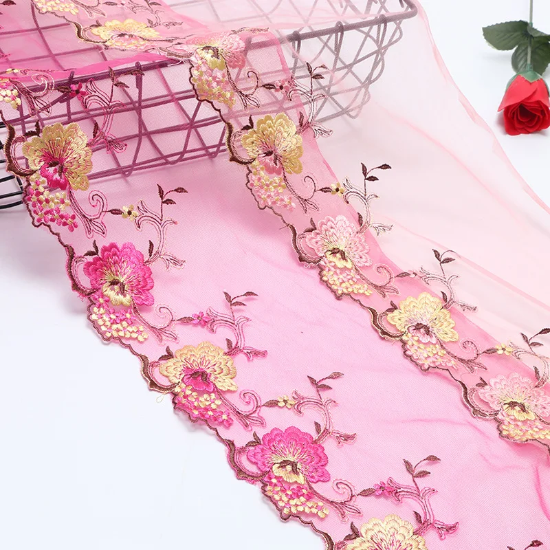 1 метр вышивка с павлином/цветочным узором кружевная дизайнерская сетчатая ткань