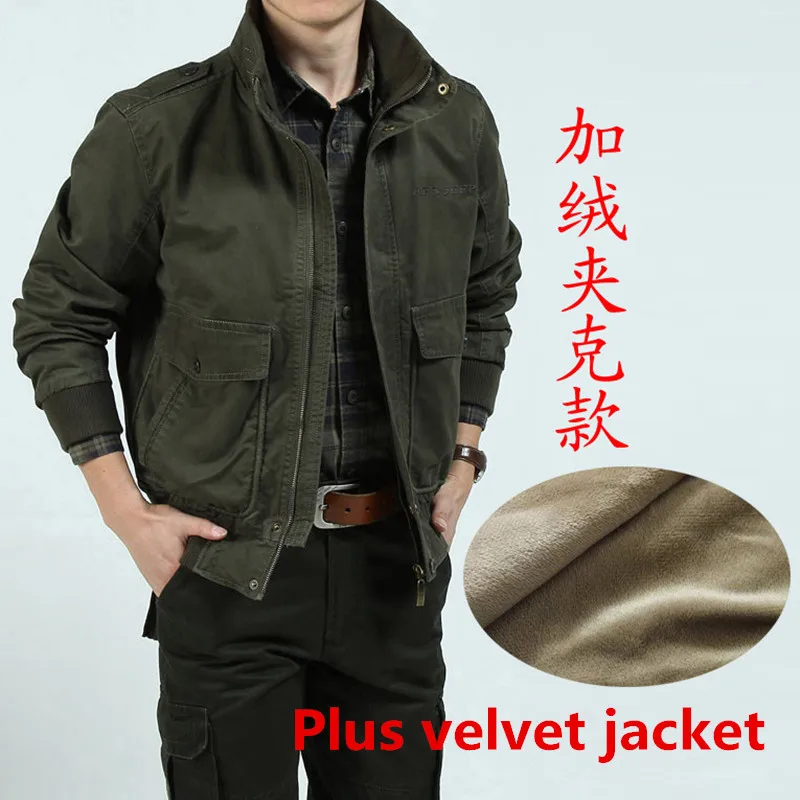 Повседневная брендовая мужская осенне-зимняя хлопковая армейская зеленая