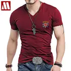 Мужская модная кожаная футболка с коротким рукавом и флагом Великобритании, мужская повседневная тонкая рубашка с V-образным вырезом, футболки с имитацией кармана, большие размеры 5XL