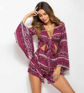 Новый модный Женский Повседневный сексуальный комбинезон с v образным вырезом и