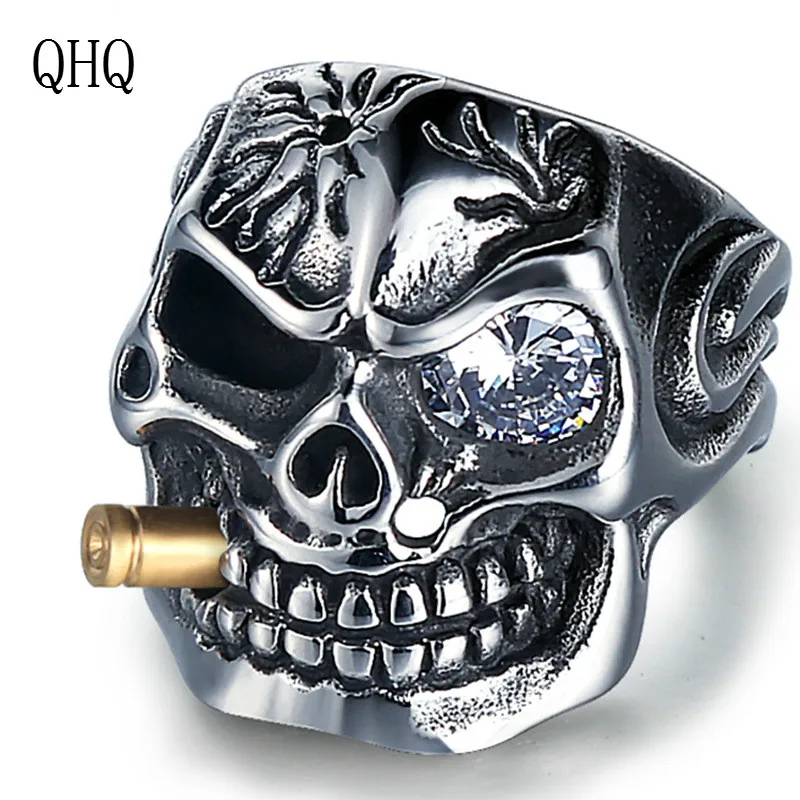 QHQ палец кольцо в стиле панк Бижутерия аксессуары для мужчин титановая сталь