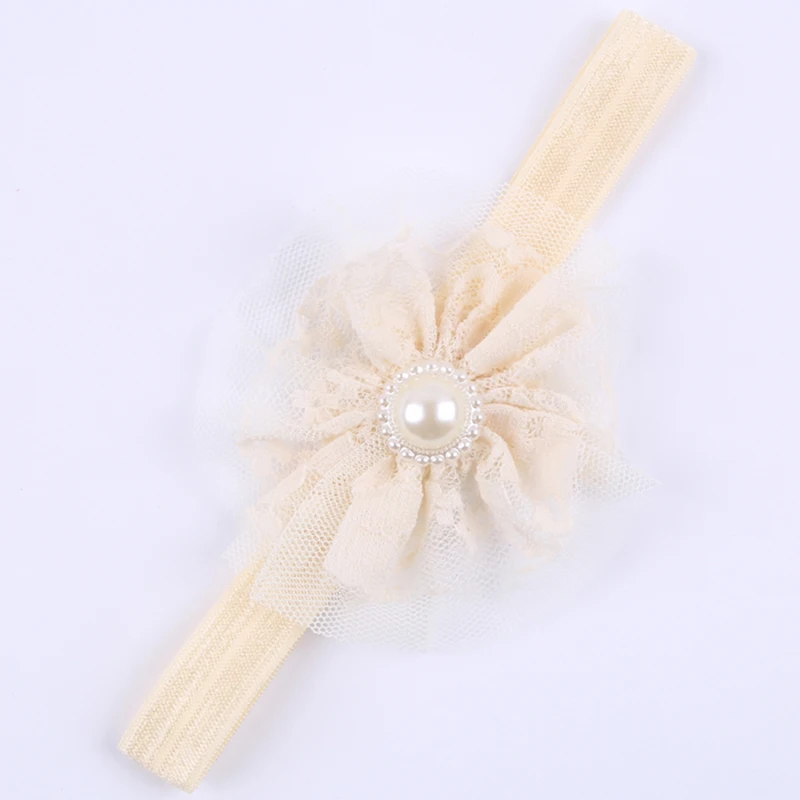 1PC Baby Girls Lace Pearl Headwear Retail New Fashion Photographic props Children Flower Headband Hair Accessories W034 |