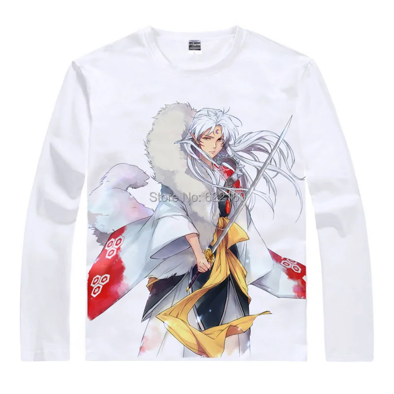 Японская футболка Inuyasha: A федальная сказка Манга аниме сесшомару хлопковая