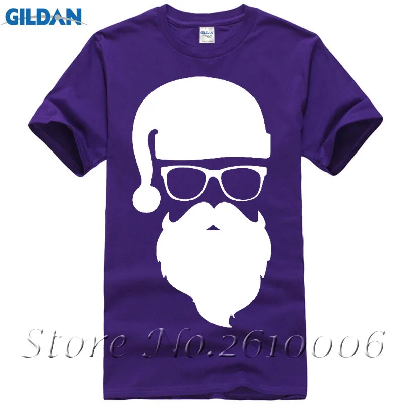 Санта Клаус с солнцезащитные очки Для мужчин О-образным вырезом Футболка