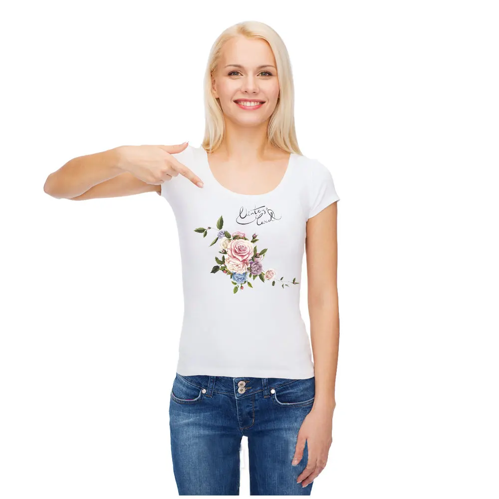 flowers iron-on transfers patch letters for shirt jeans stickers girls slovakia pvc clothing iron diy appliques 22cm | Дом и сад