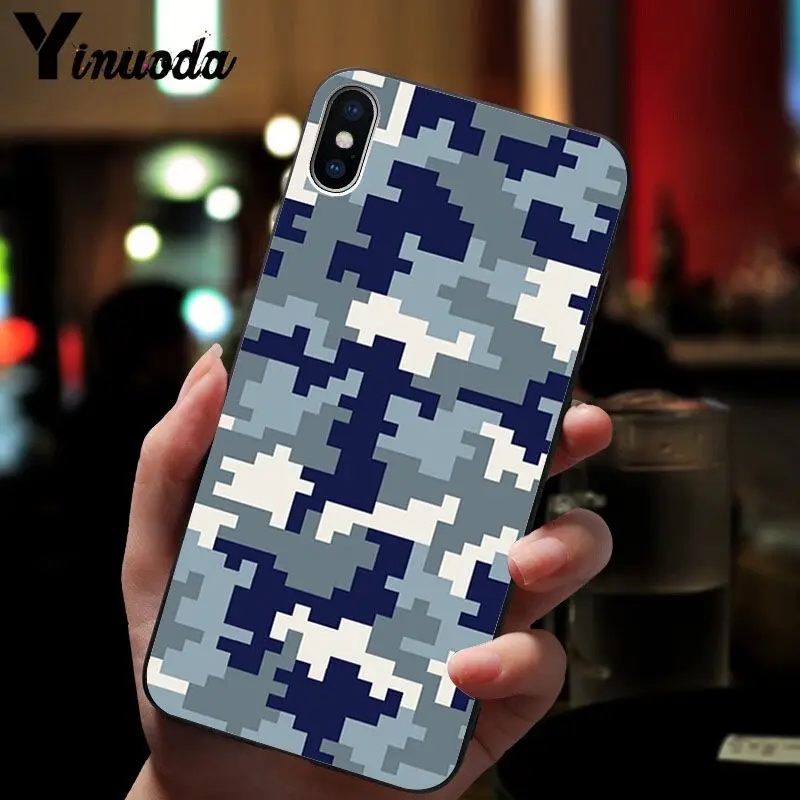 Yinuoda Камуфляжный Мягкий силиконовый чехол для телефона из ТПУ Apple iPhone 8 7 6 6S Plus X XS MAX