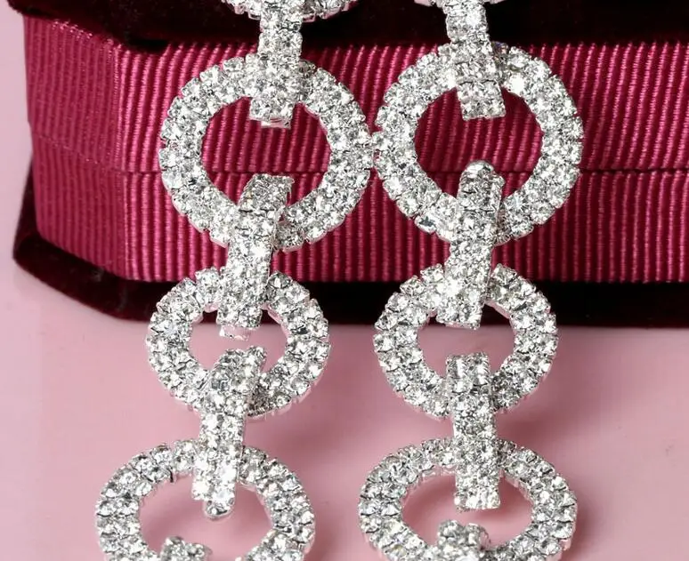 1 ярд блестящие стразы кольцевая застежка Посеребренная лента с плоской задней