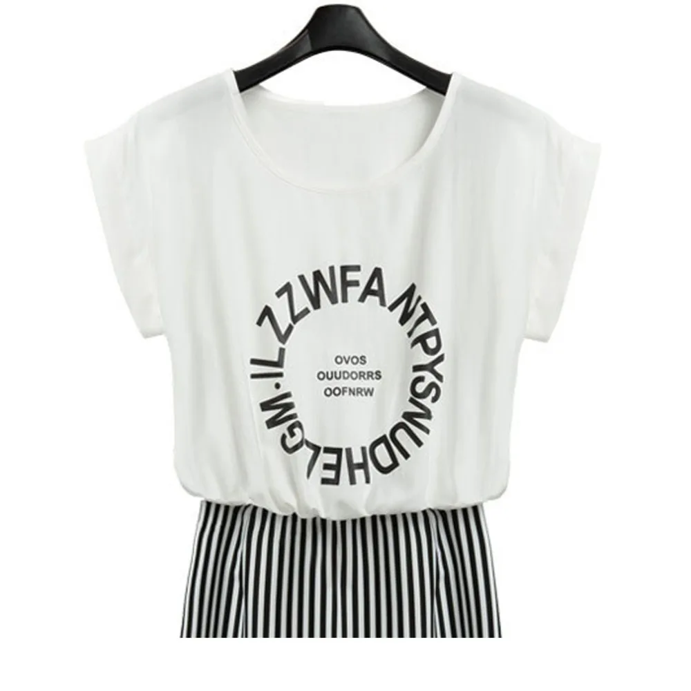 Модное летнее женское повседневное длинное платье с буквенным принтом