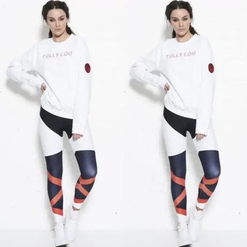 2017 новые модные женские эластичные брюки леггинсы с принтом одежда для