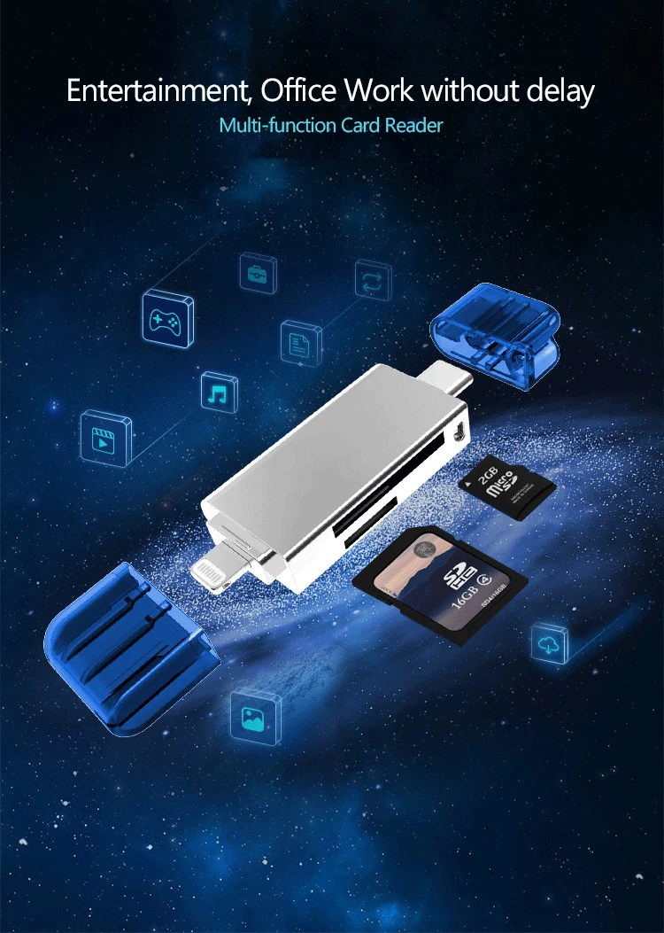 UTHAI C06 кардридер USB 3,0 SD/Micro SD TF OTG Смарт-карта памяти адаптер для ноутбука USB 3,0 type C/Lightning кардридер