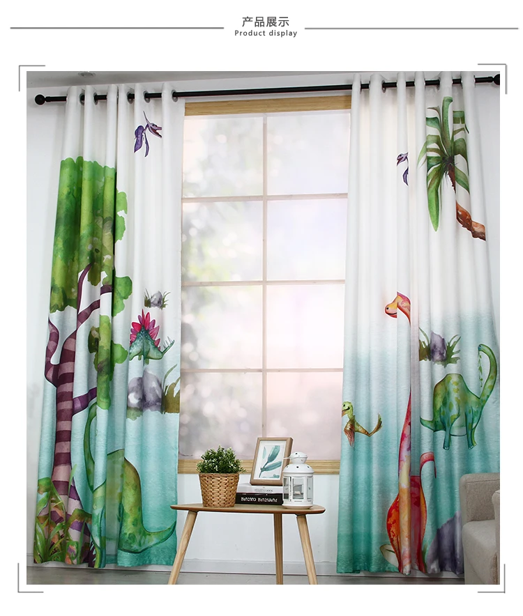 Милые затемненные шторы с принтом животных из мультфильмов для детской комнаты