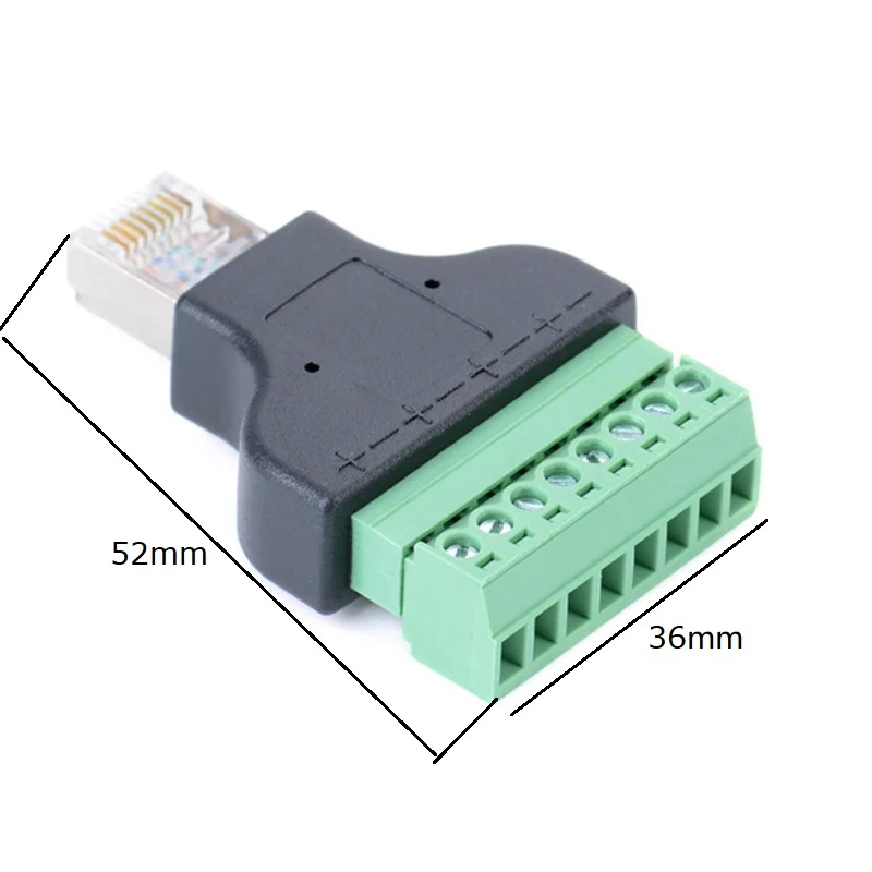 2 шт./лот Ethernet RJ45 штекер в AV винтовой терминал 8Pin блок CCTV конвертер