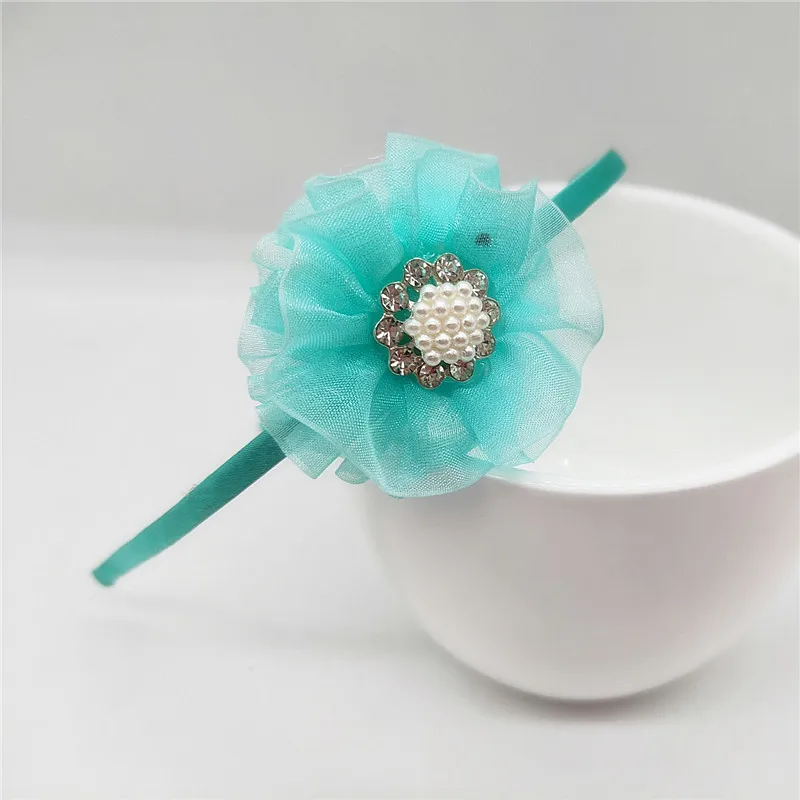 Новинка 2019 лента с жемчужинами детские ленты для волос новорожденных 1 Цветочная