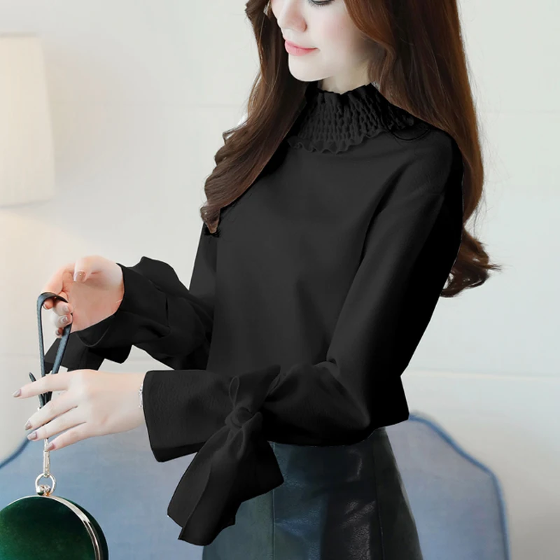 Модная водолазка блузки для женщин тонкая рубашка розовая однотонная элегантная