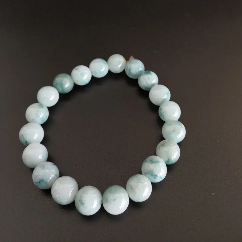 Natural Myanmar Emerald Floating Flower Bracelets Drop Shipping Luck Amulet Jade Stone For Men And Women Gift | Украшения и