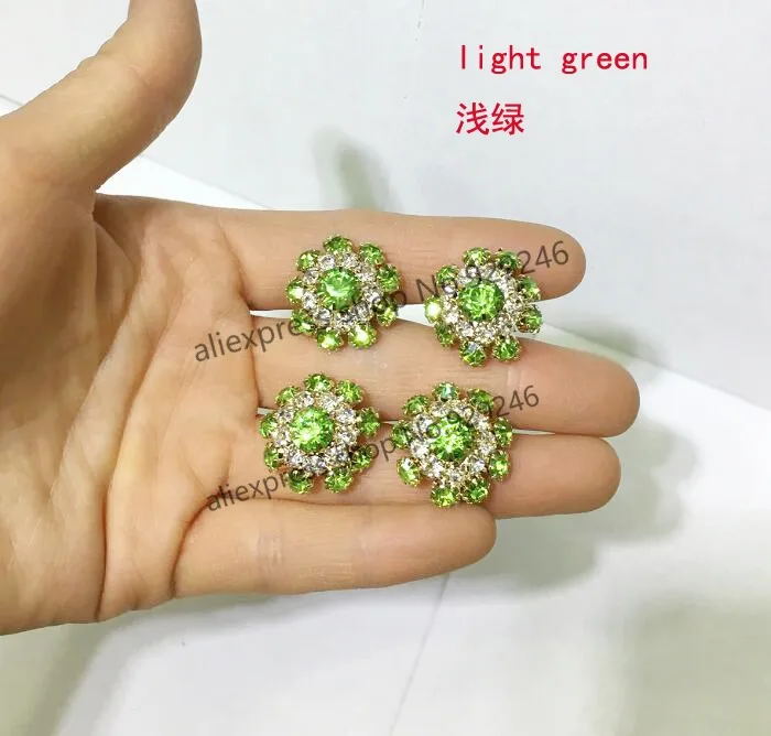 2 шт./лот 22 мм светло зеленые сапфировые синие хрустальные пуговицы Золотые