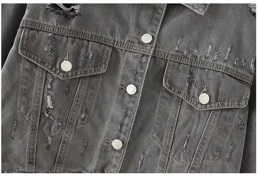 HCBLESS 2019 Denim Jackets Women inverted pocket denim jacket short Loose Spring Autumn Coat Jean | Женская одежда