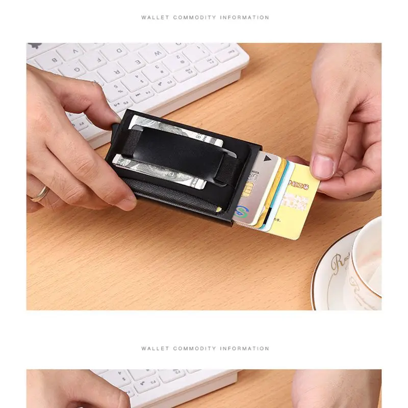 Мужской Алюминиевый бумажник с карманом для задней панели 2019 тонкий