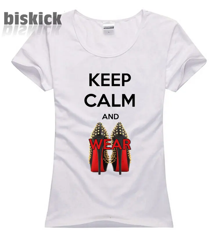 Новая модная футболка женский для девочек Женский пояс Тонкий keep calm и одежда лето